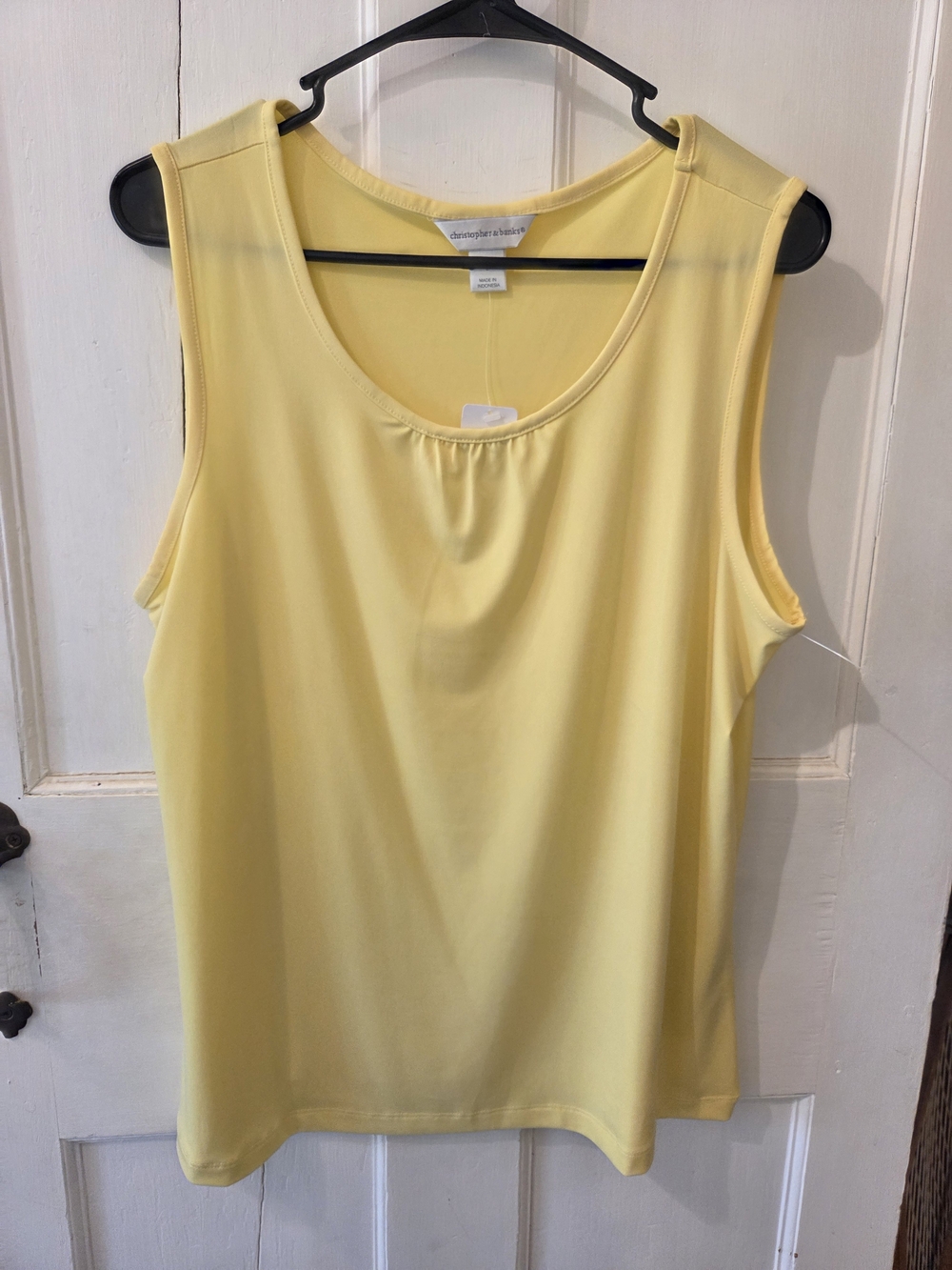 Christopher & Banks Sleeveless Yellow Scoop Neck Tank Top